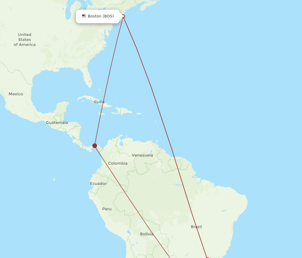 BOS-POA flight routes