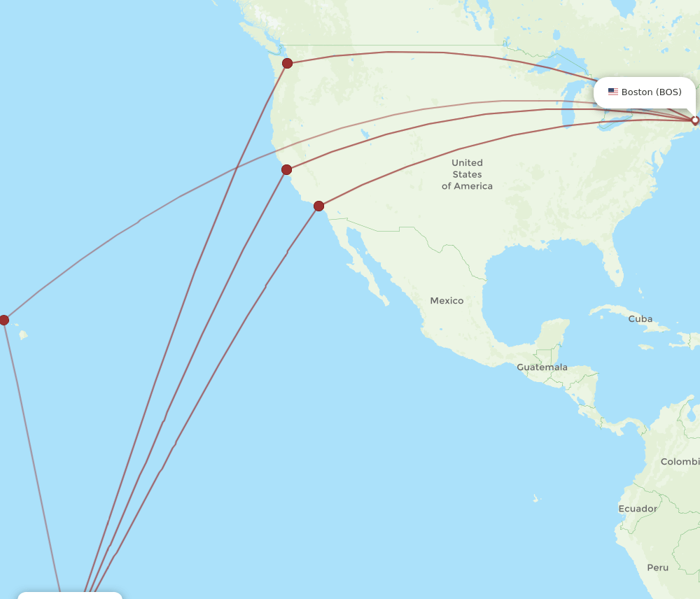 BOS-PPT flight routes