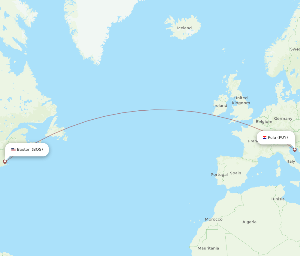 BOS-PUY flight routes