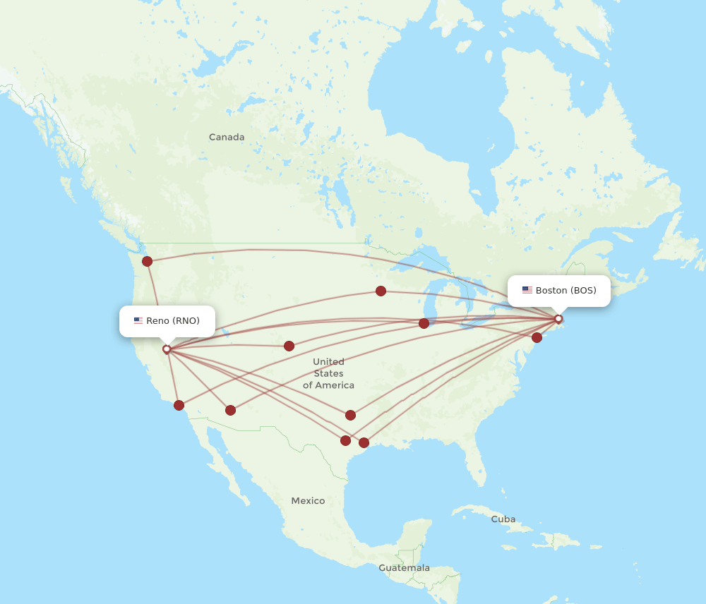 BOS-RNO flight routes