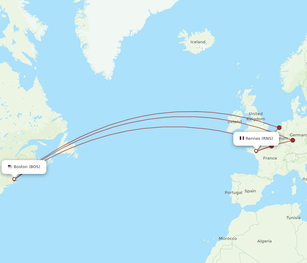 BOS-RNS flight routes