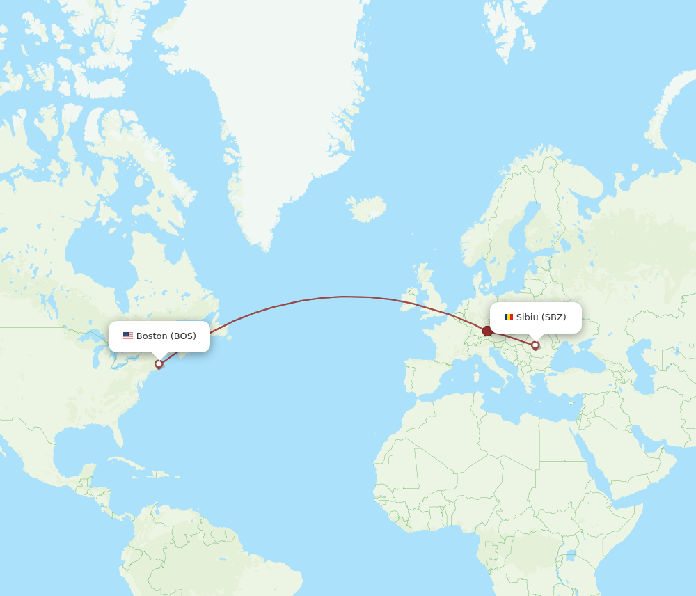 BOS-SBZ flight routes