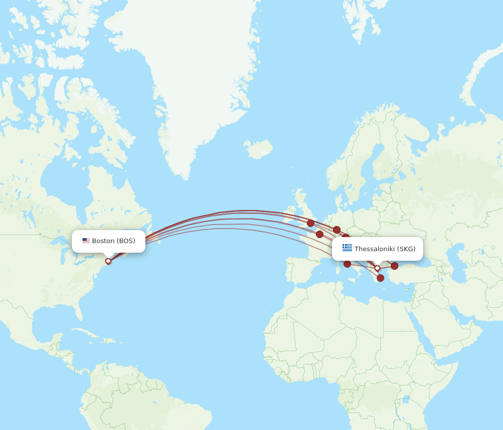 BOS-SKG flight routes
