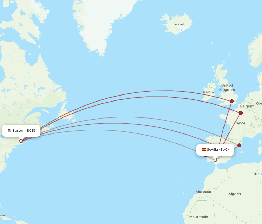 BOS-SVQ flight routes