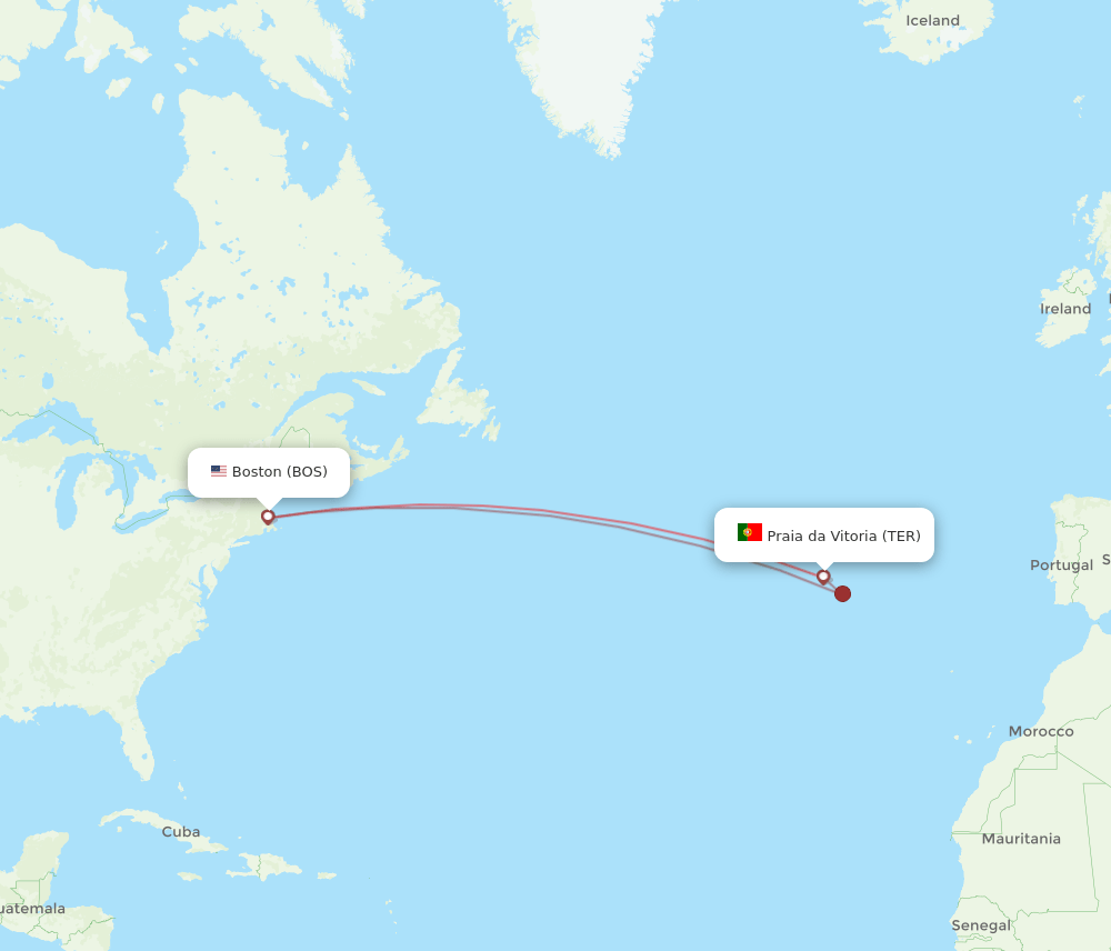 BOS-TER flight routes