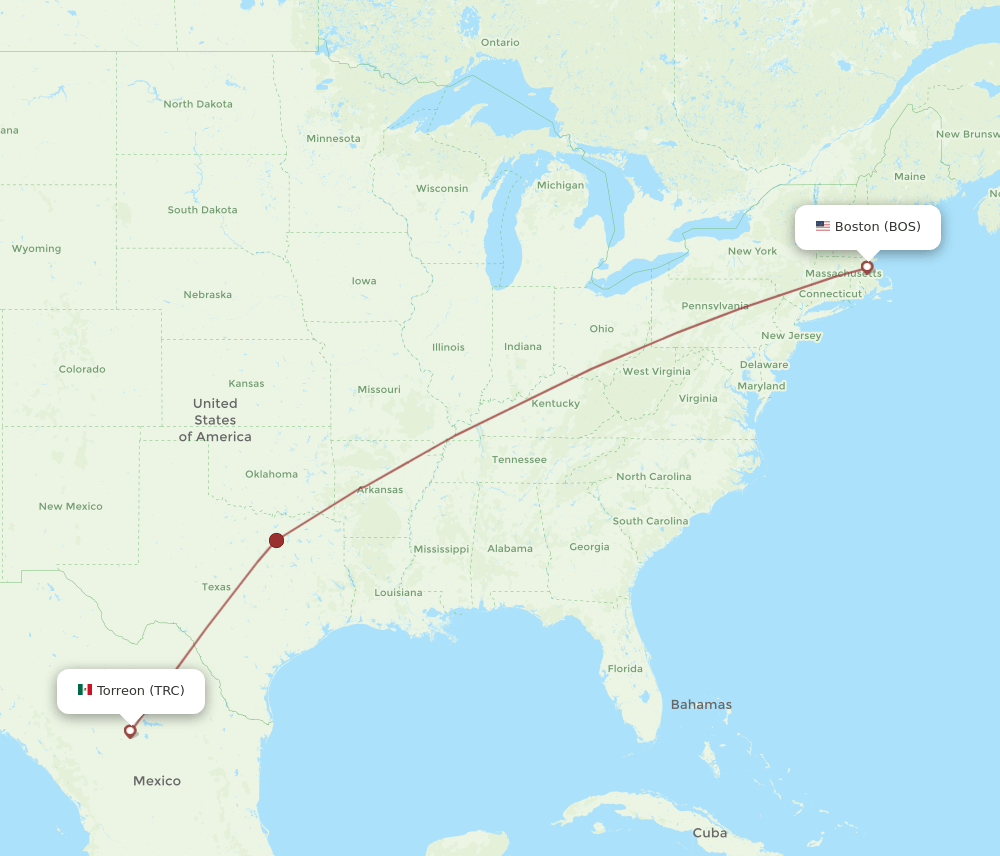 BOS-TRC flight routes