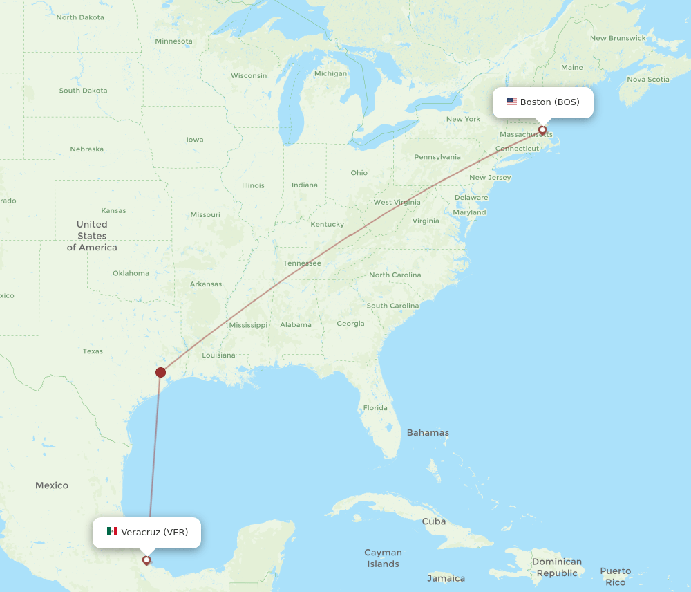 BOS-VER flight routes