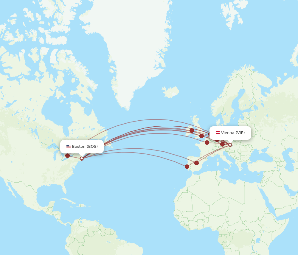BOS-VIE flight routes