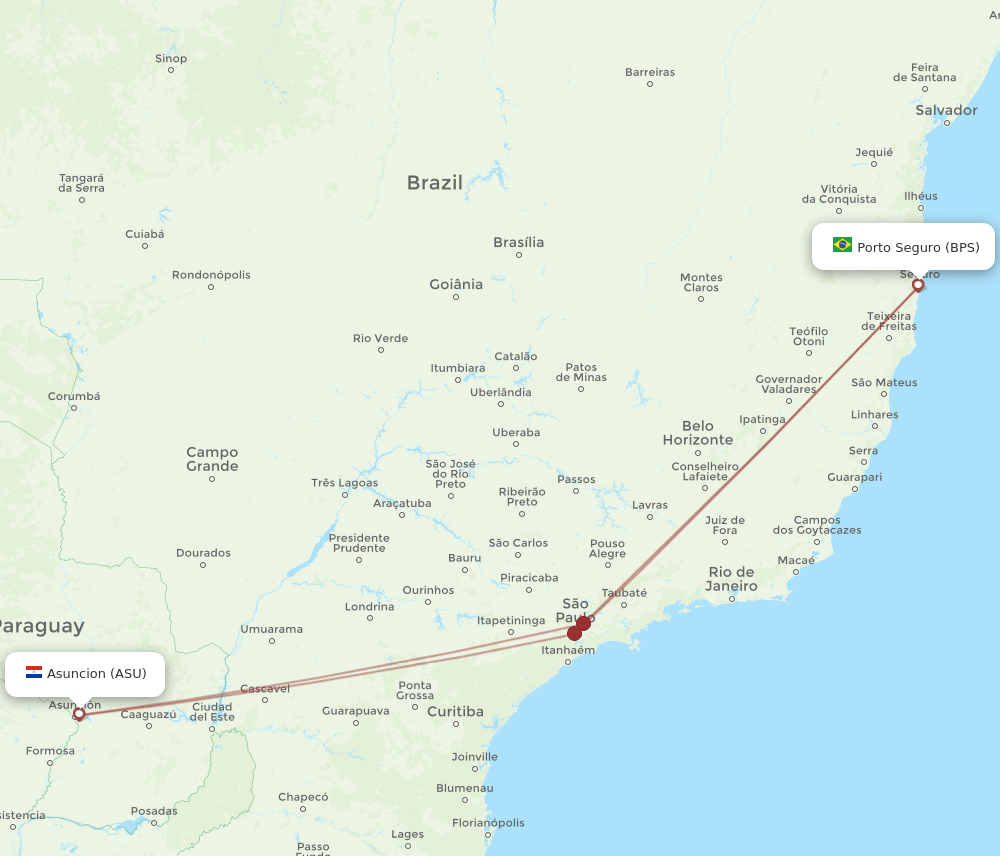 BPS-ASU flight routes