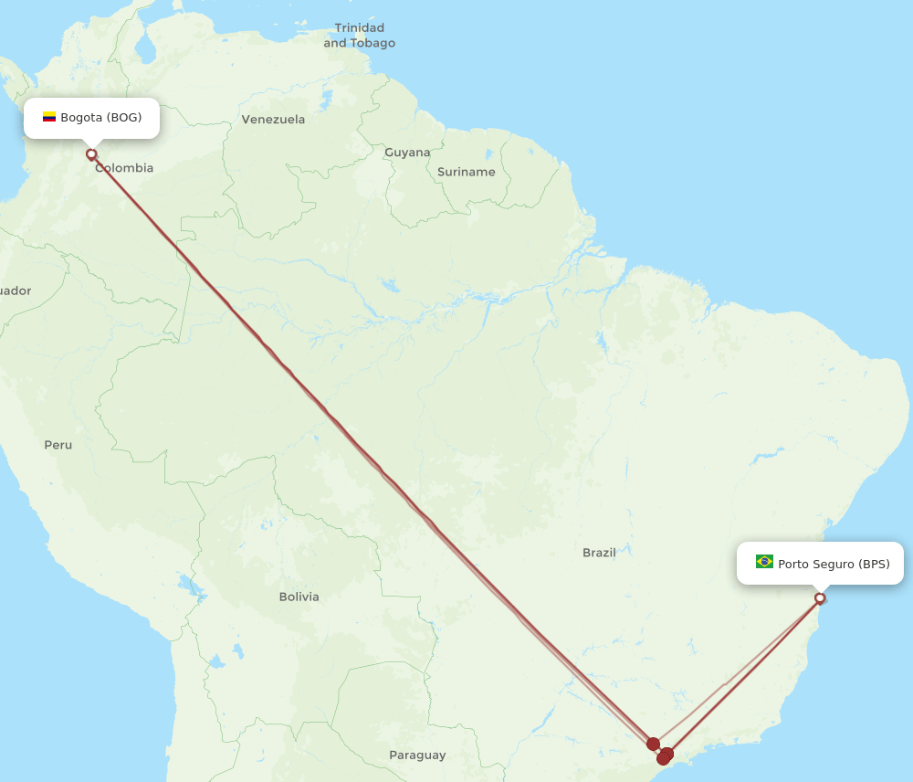 BPS-BOG flight routes