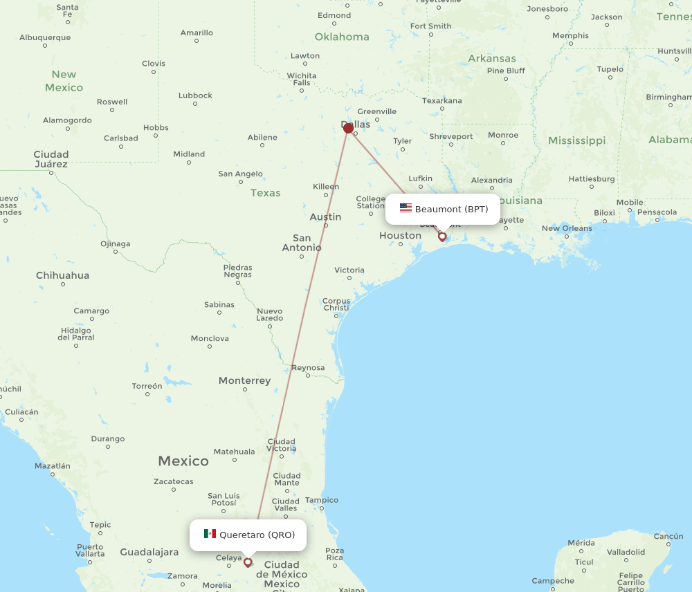 BPT-QRO flight routes
