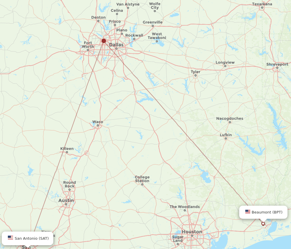 BPT-SAT flight routes