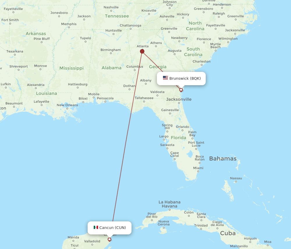 BQK-CUN flight routes