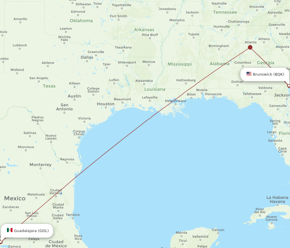 BQK-GDL flight routes