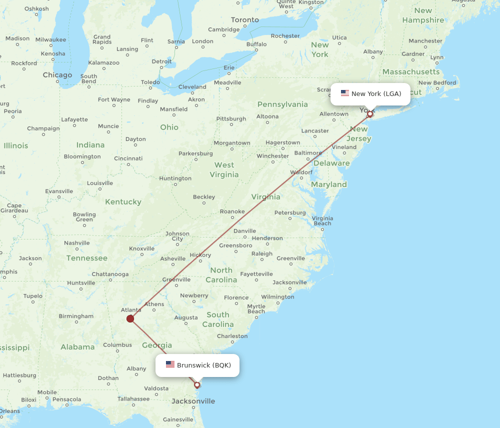 BQK-LGA flight routes