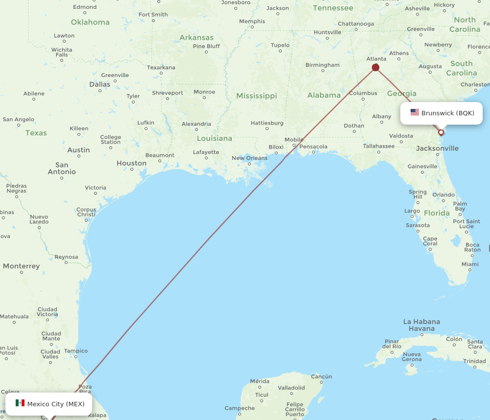 BQK-MEX flight routes