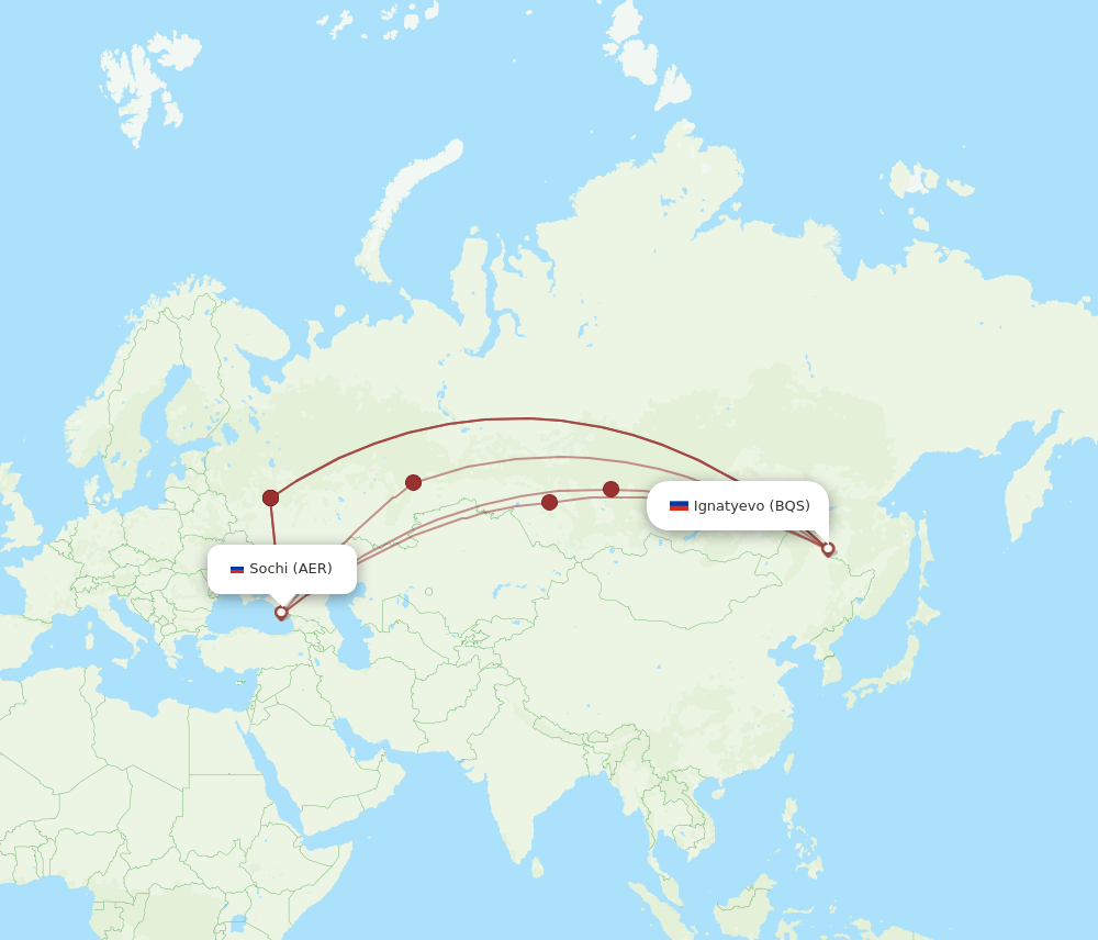 BQS-AER flight routes