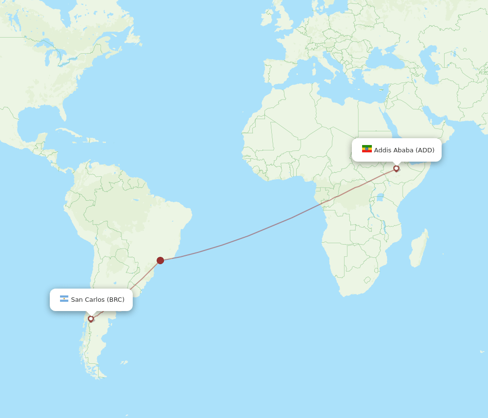 BRC-ADD flight routes