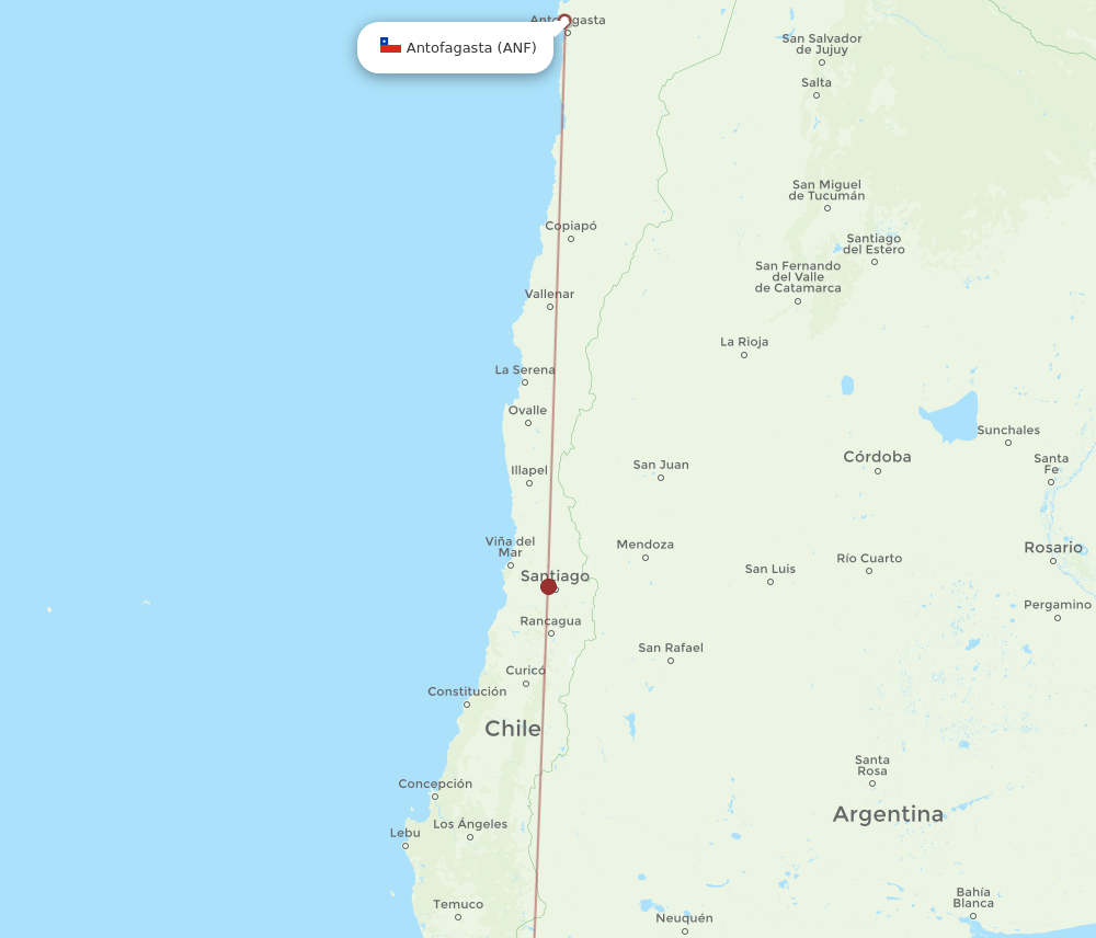 BRC to ANF flights and routes map