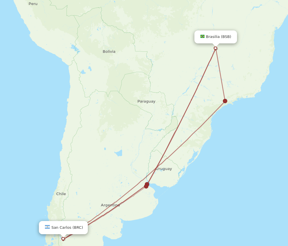 BRC-BSB flight routes