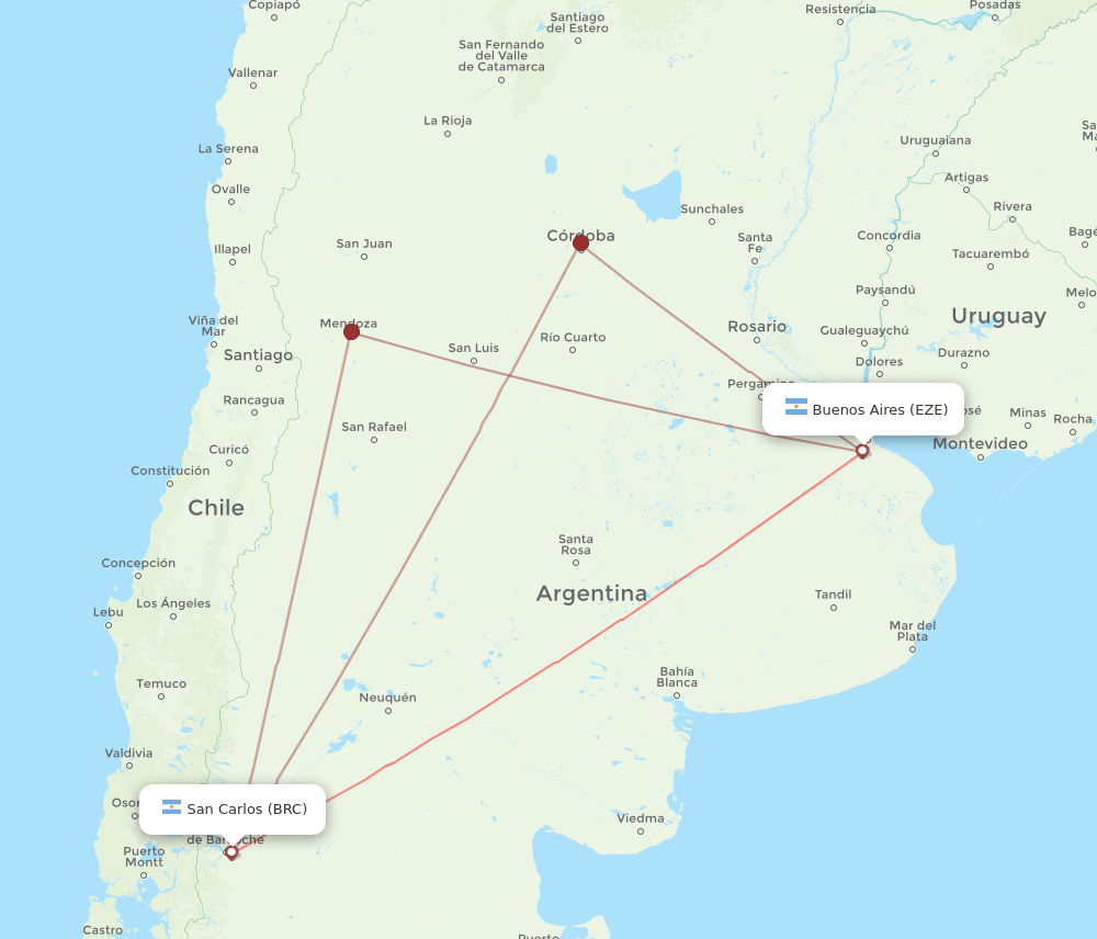 BRC-EZE flight routes