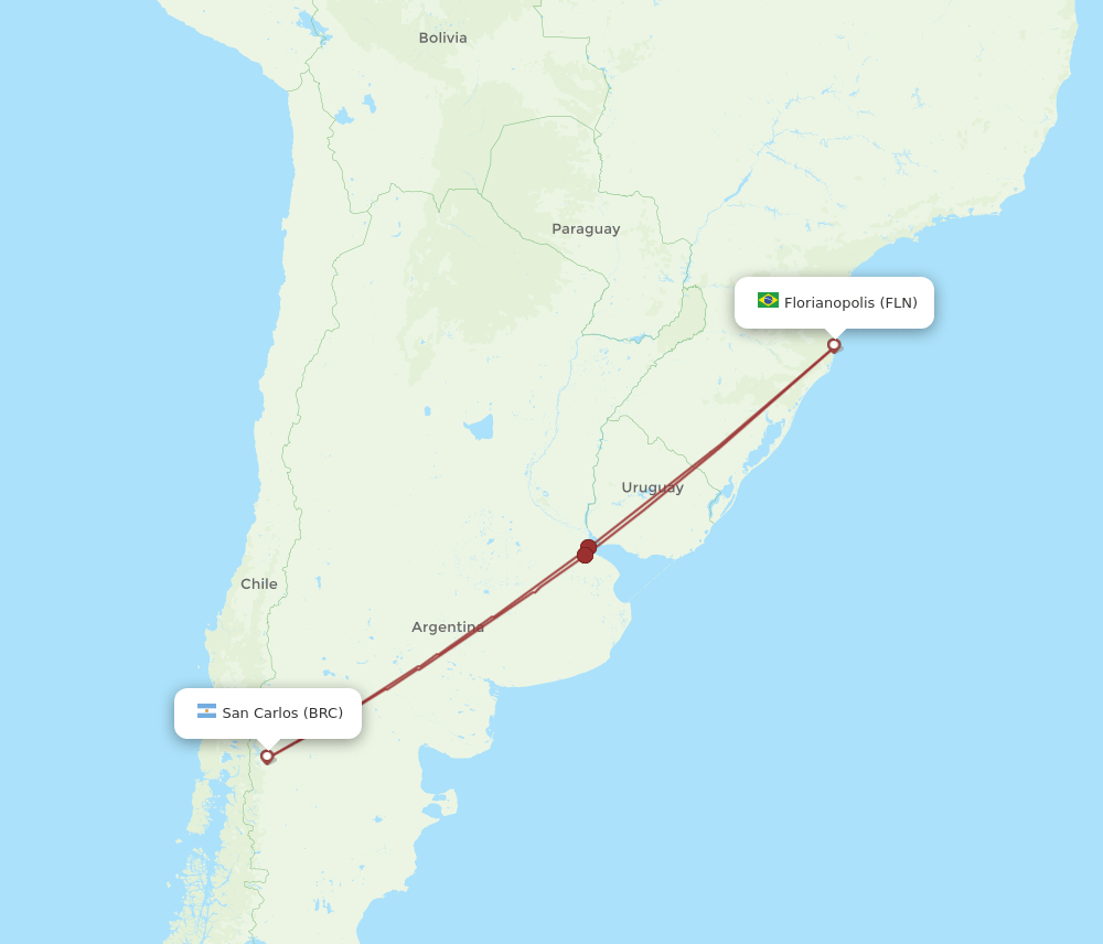 BRC-FLN flight routes