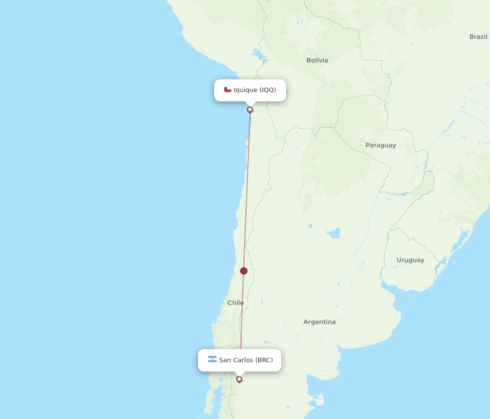 BRC-IQQ flight routes