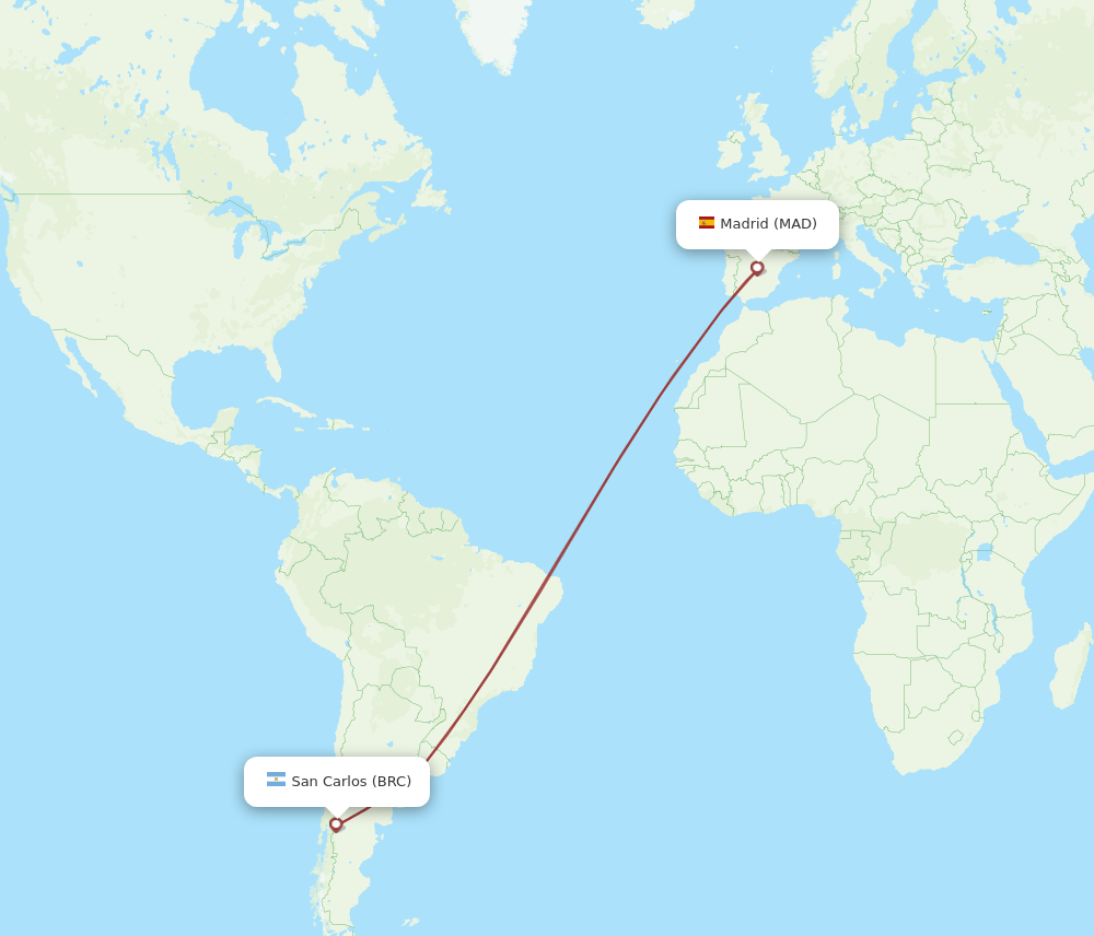 BRC-MAD flight routes