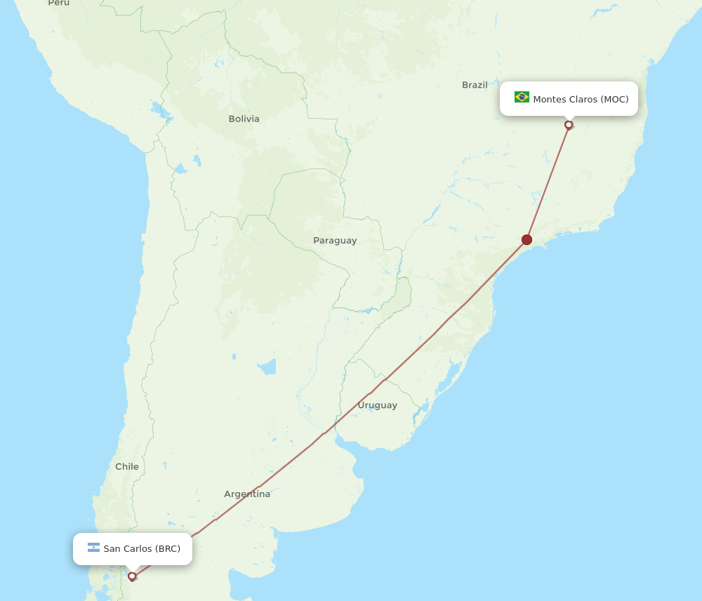 BRC-MOC flight routes