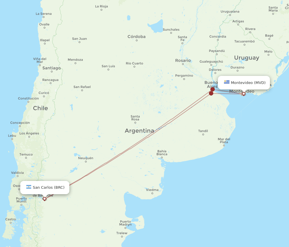 BRC-MVD flight routes