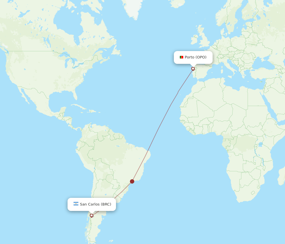 BRC-OPO flight routes