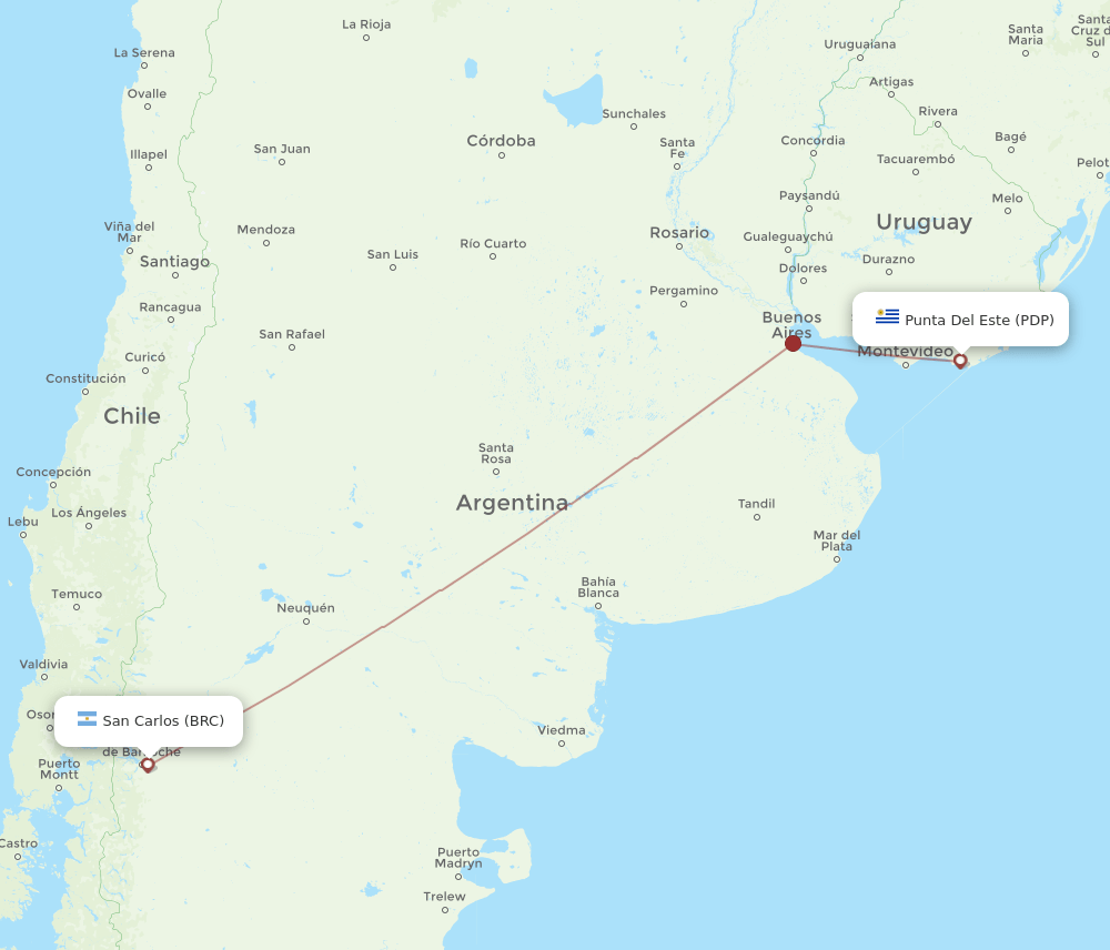 BRC-PDP flight routes