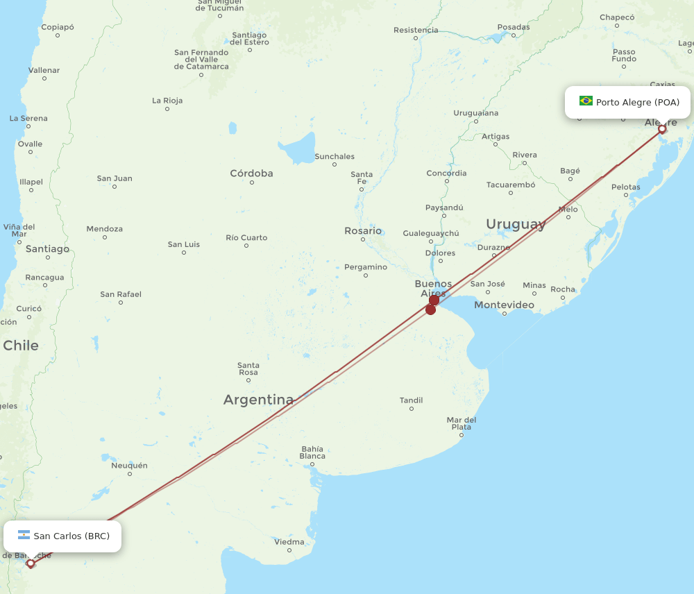 BRC-POA flight routes