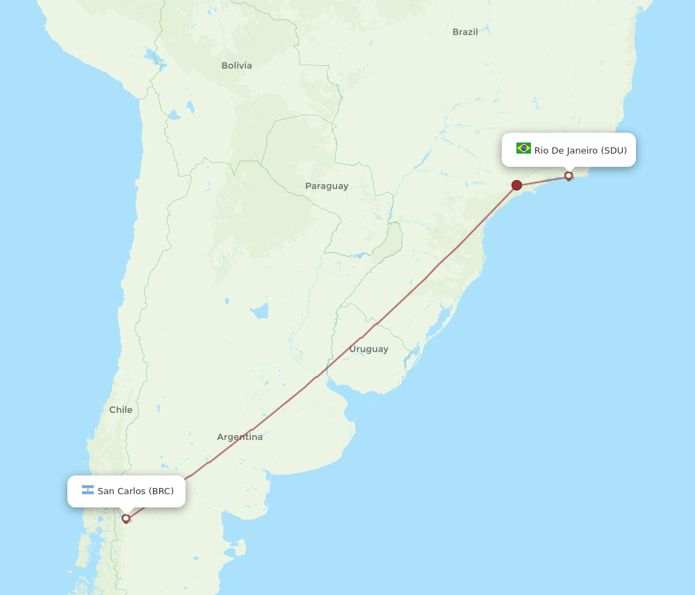 BRC-SDU flight routes