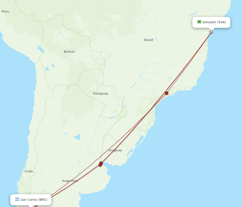 BRC-SSA flight routes
