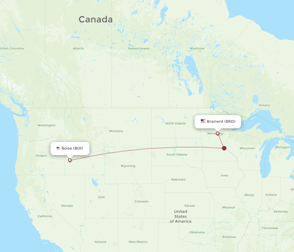 BRD-BOI flight routes