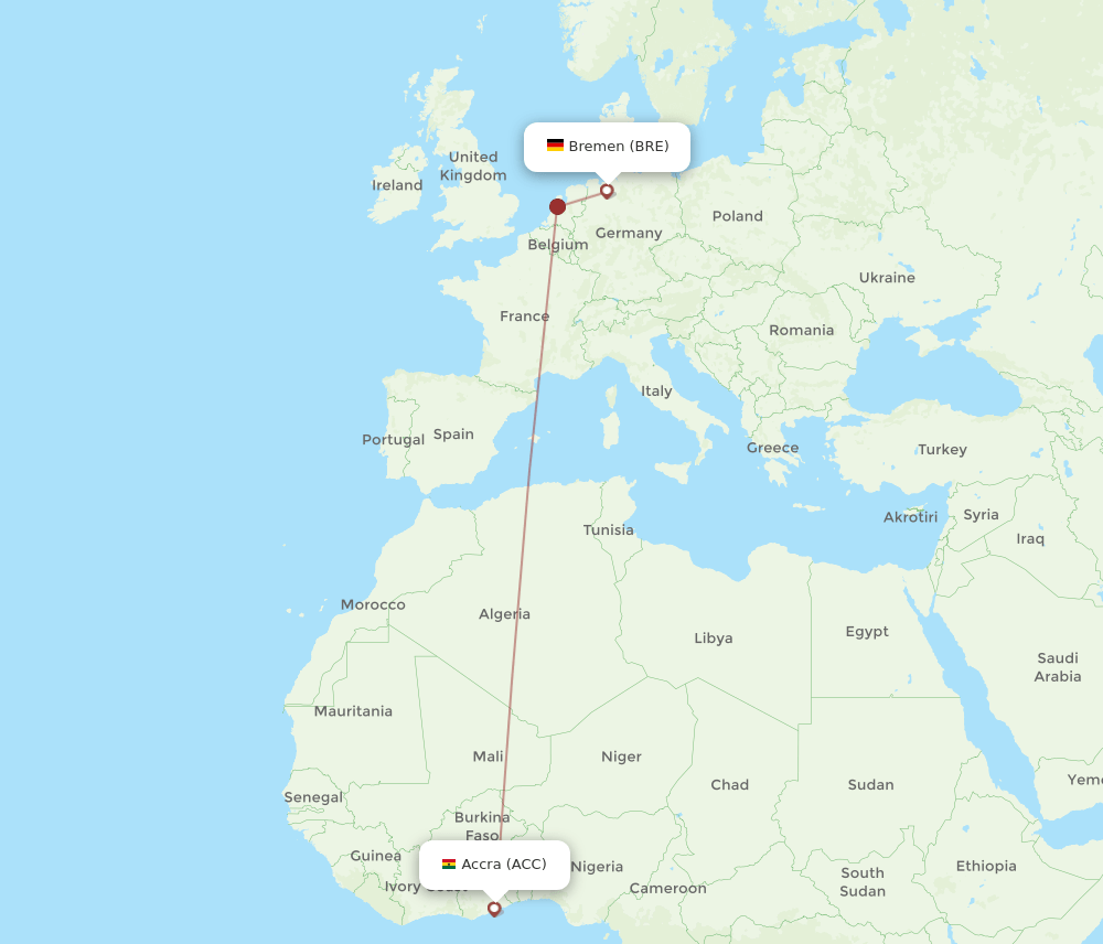 BRE-ACC flight routes