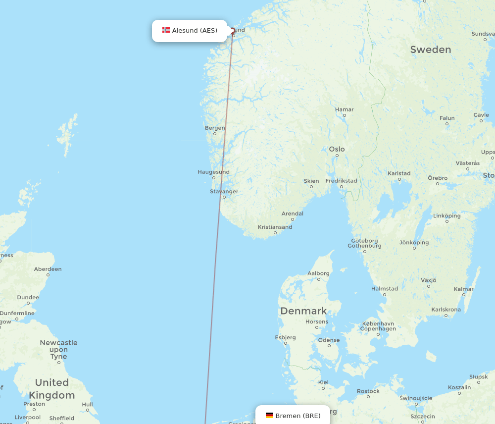 BRE-AES flight routes