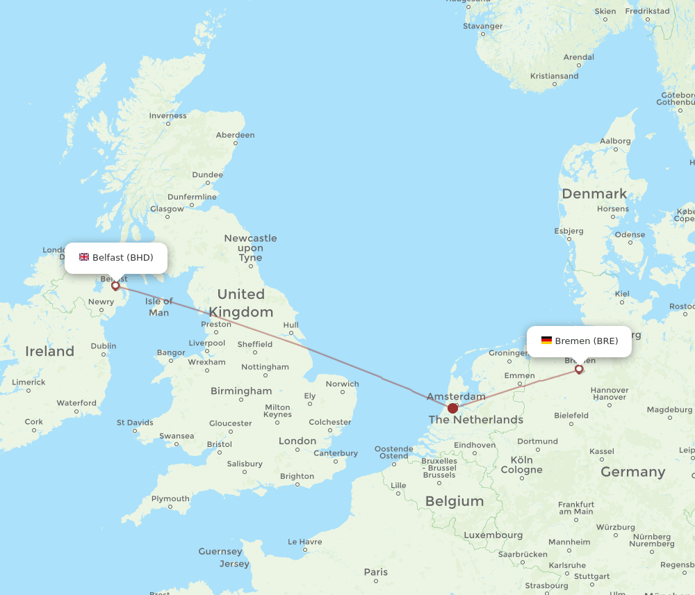 BRE-BHD flight routes