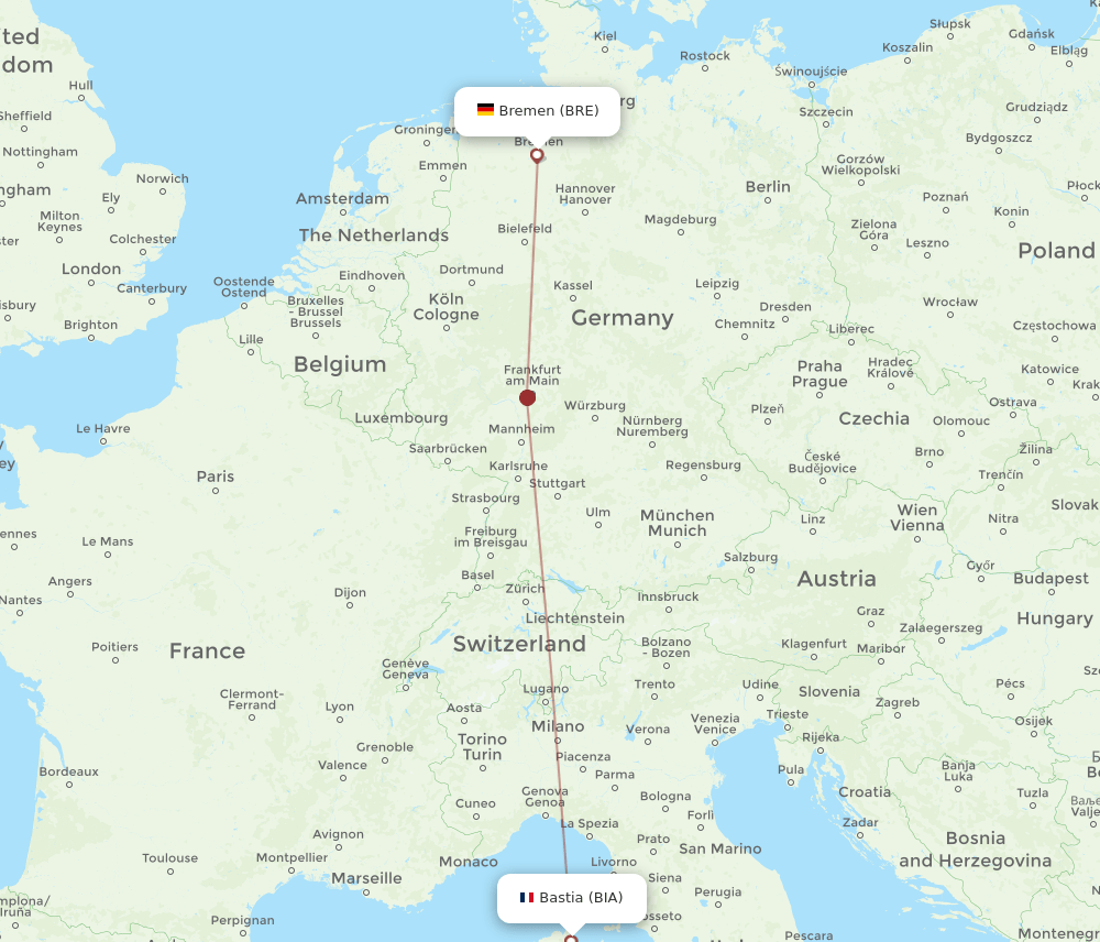 BRE-BIA flight routes