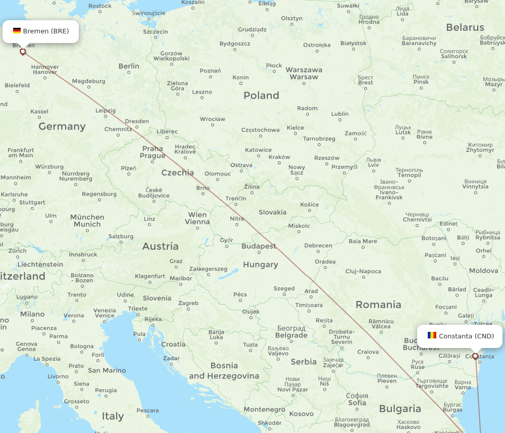 BRE-CND flight routes