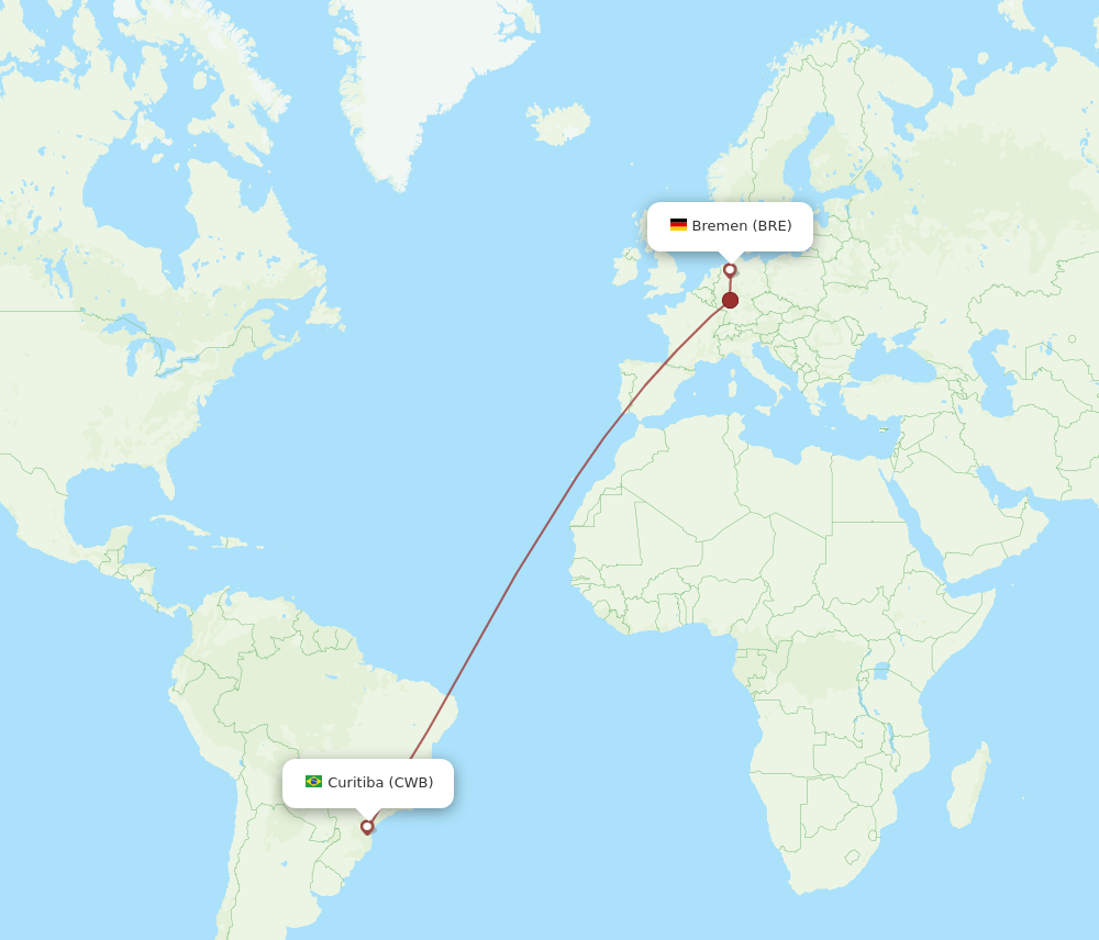 BRE-CWB flight routes