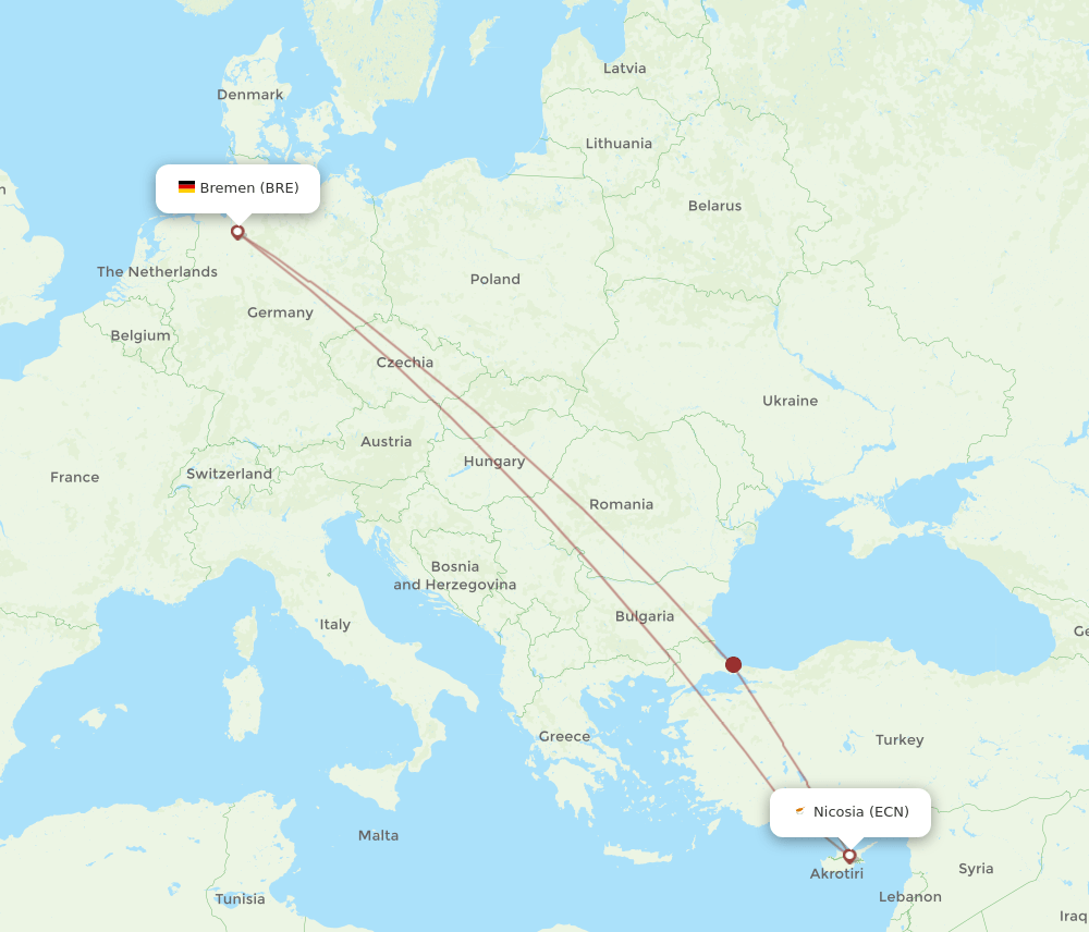 BRE-ECN flight routes