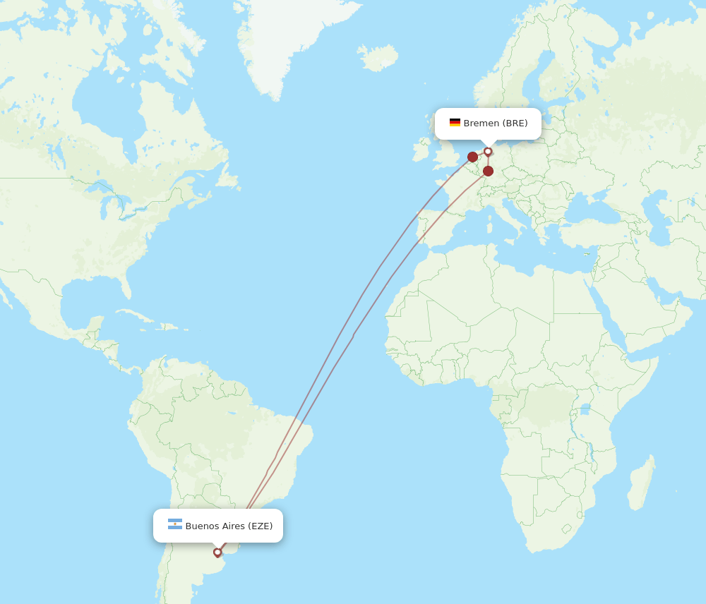 BRE-EZE flight routes