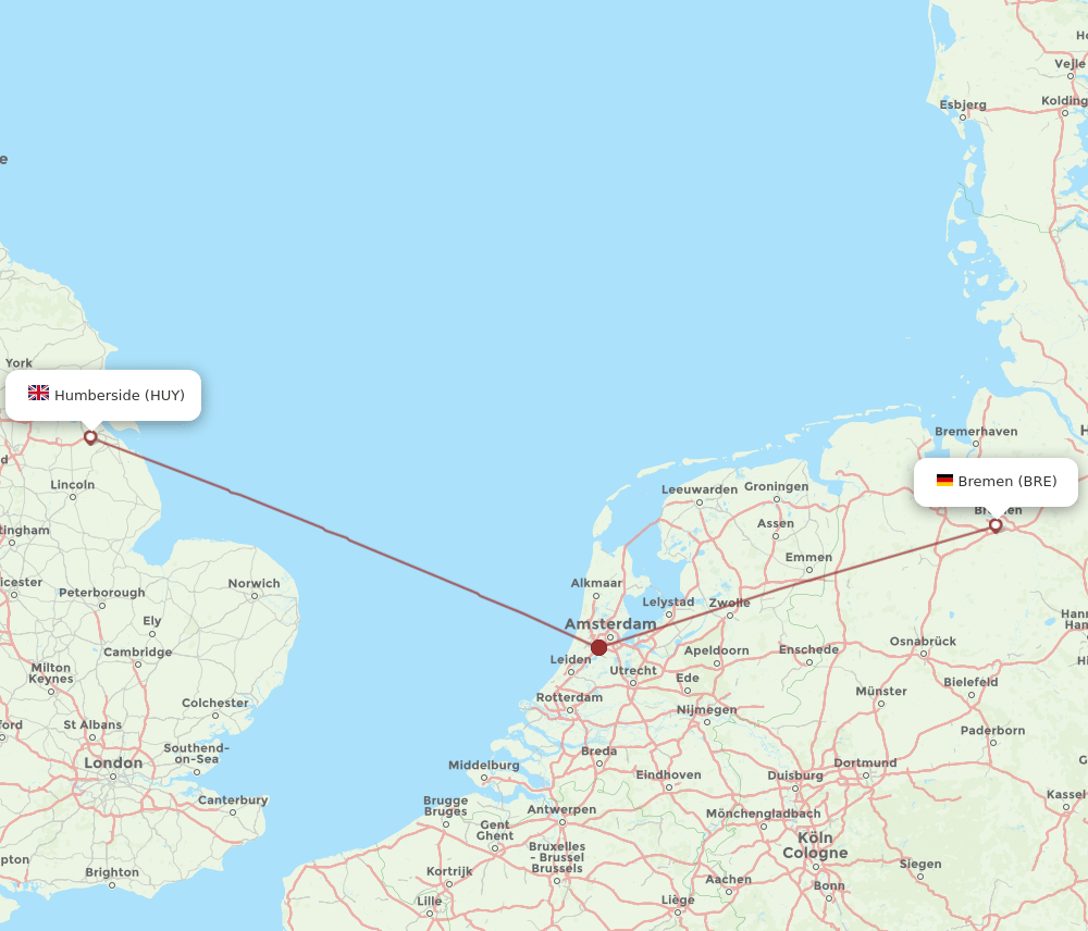 BRE-HUY flight routes