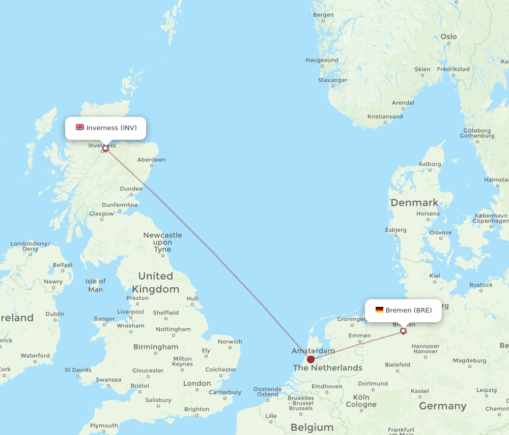 BRE-INV flight routes