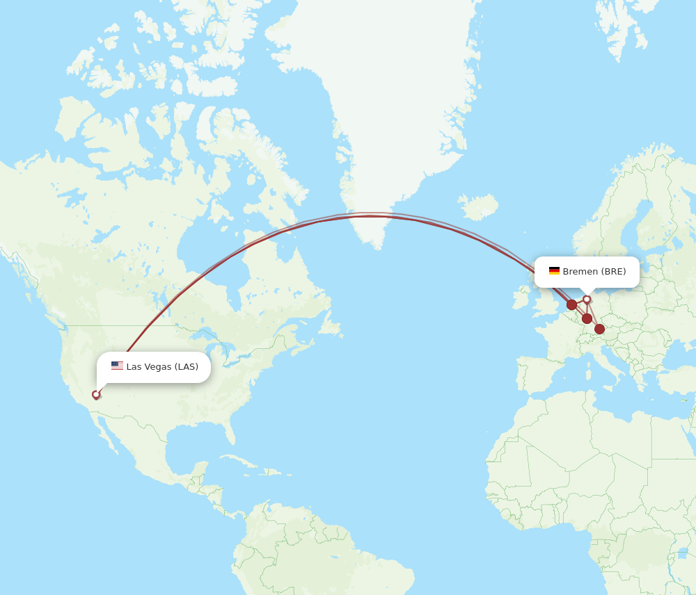 BRE-LAS flight routes
