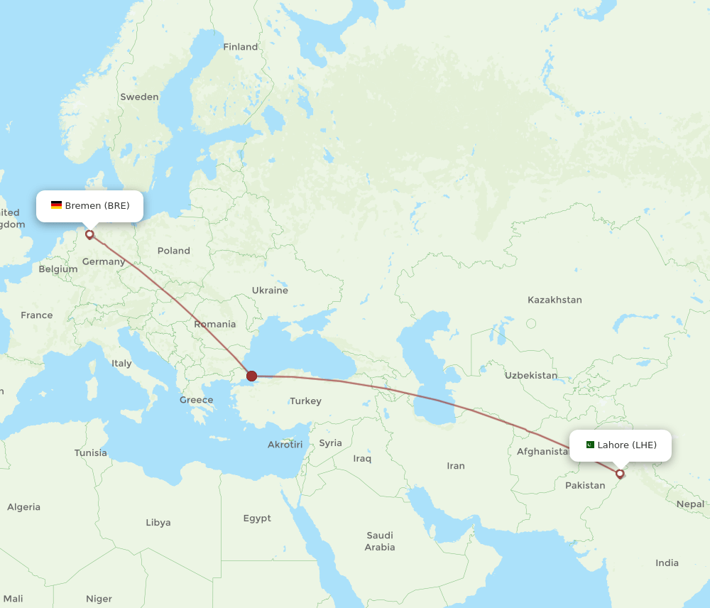 BRE-LHE flight routes