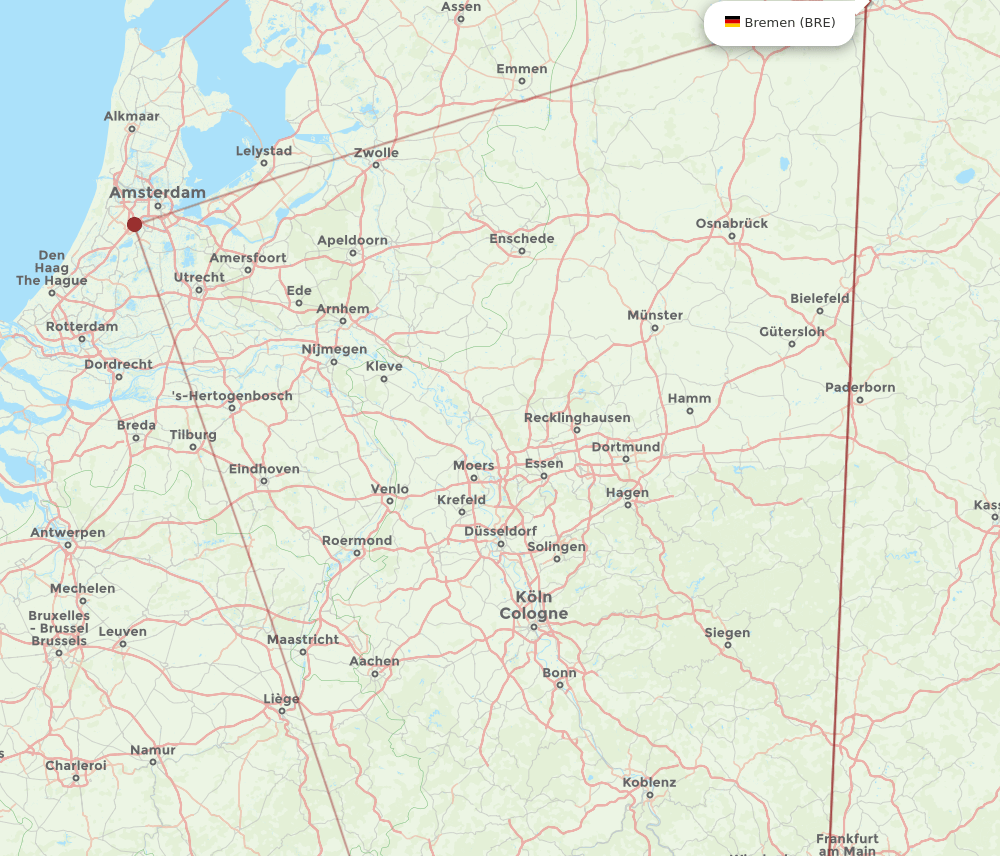 BRE-LUX flight routes