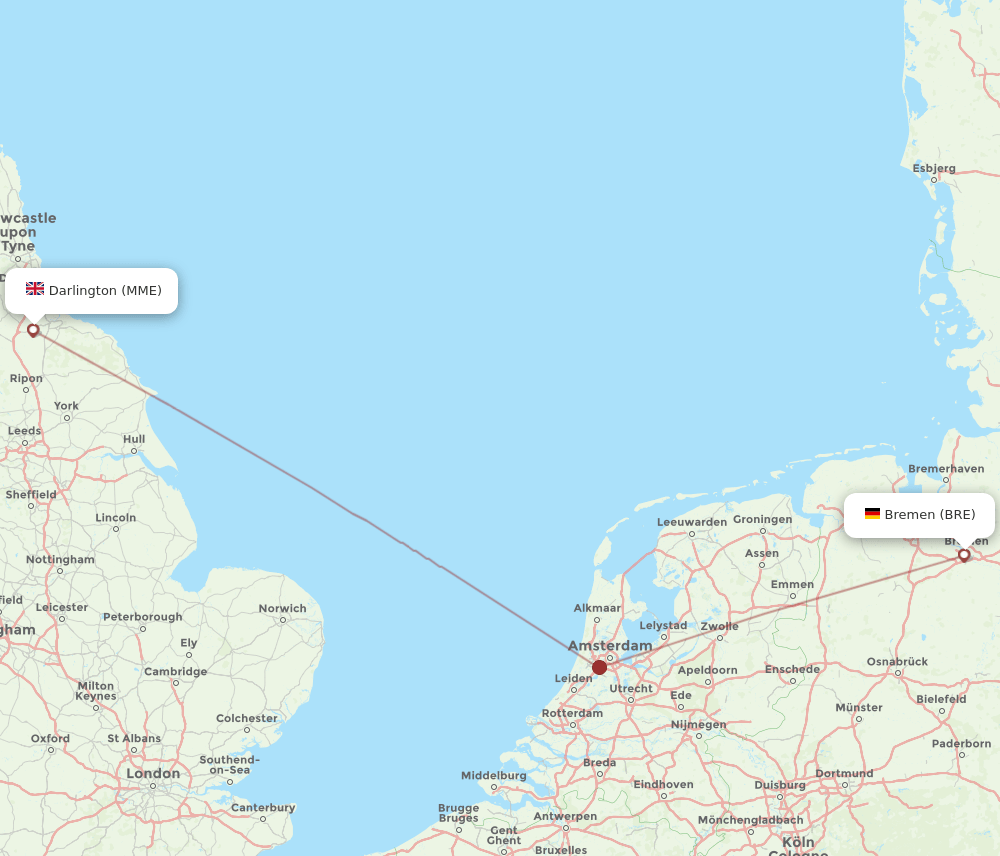 BRE-MME flight routes